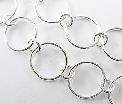 TWH Sterling Silver Plain Circle Chain 12 mm. 8  